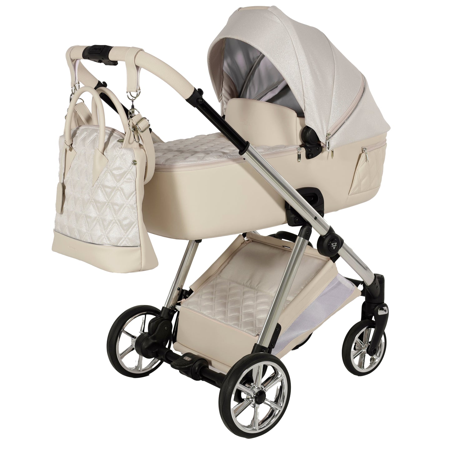 Junama Diamond Ellegante Lamé Kombi-Kinderwagen
- BEIGE / SILVER
