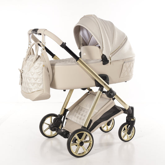 Junama Diamond Ellegante Lamé Kombi-Kinderwagen
- BEIGE / GOLD
