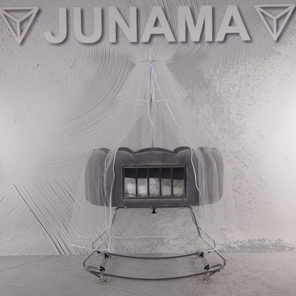 JUNAMA WIEGE TULIPAN - GRAU MIT GITTER
