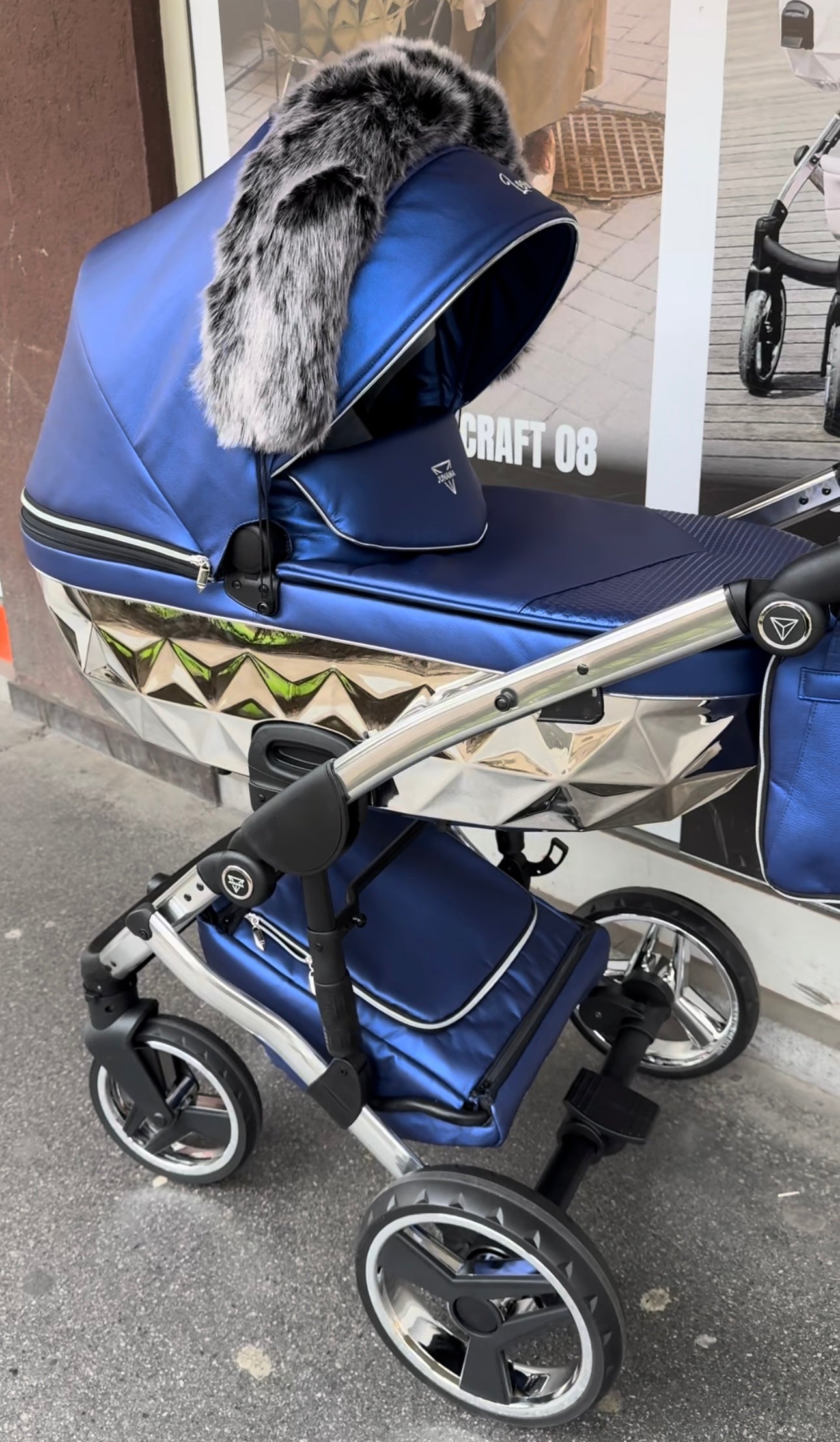 Junama Diamond Fluo-Silver Line Kombi-Kinderwagen - 02