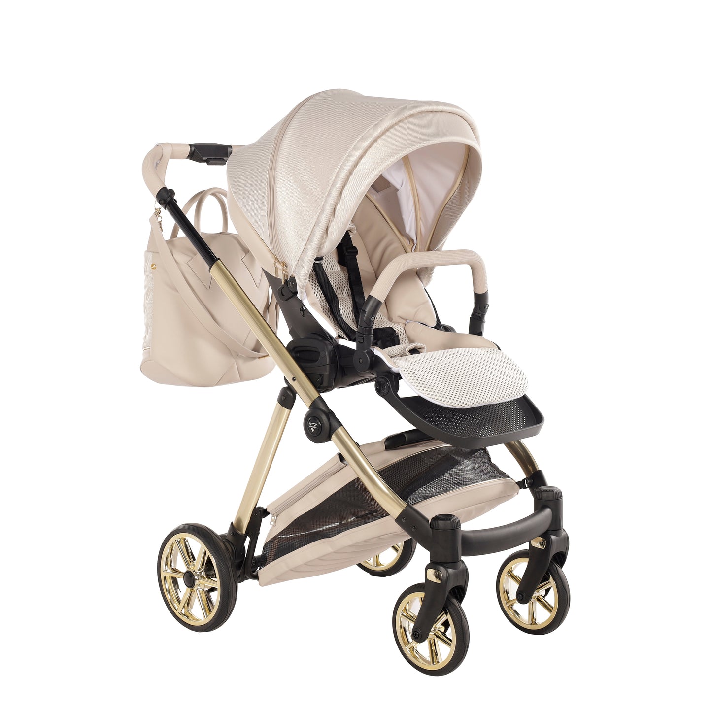 Junama Diamond Ellegante Lamé Kombi-Kinderwagen
- BEIGE / GOLD