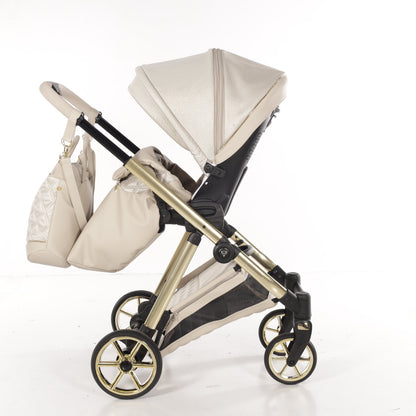 Junama Diamond Ellegante Lamé Kombi-Kinderwagen
- BEIGE / GOLD