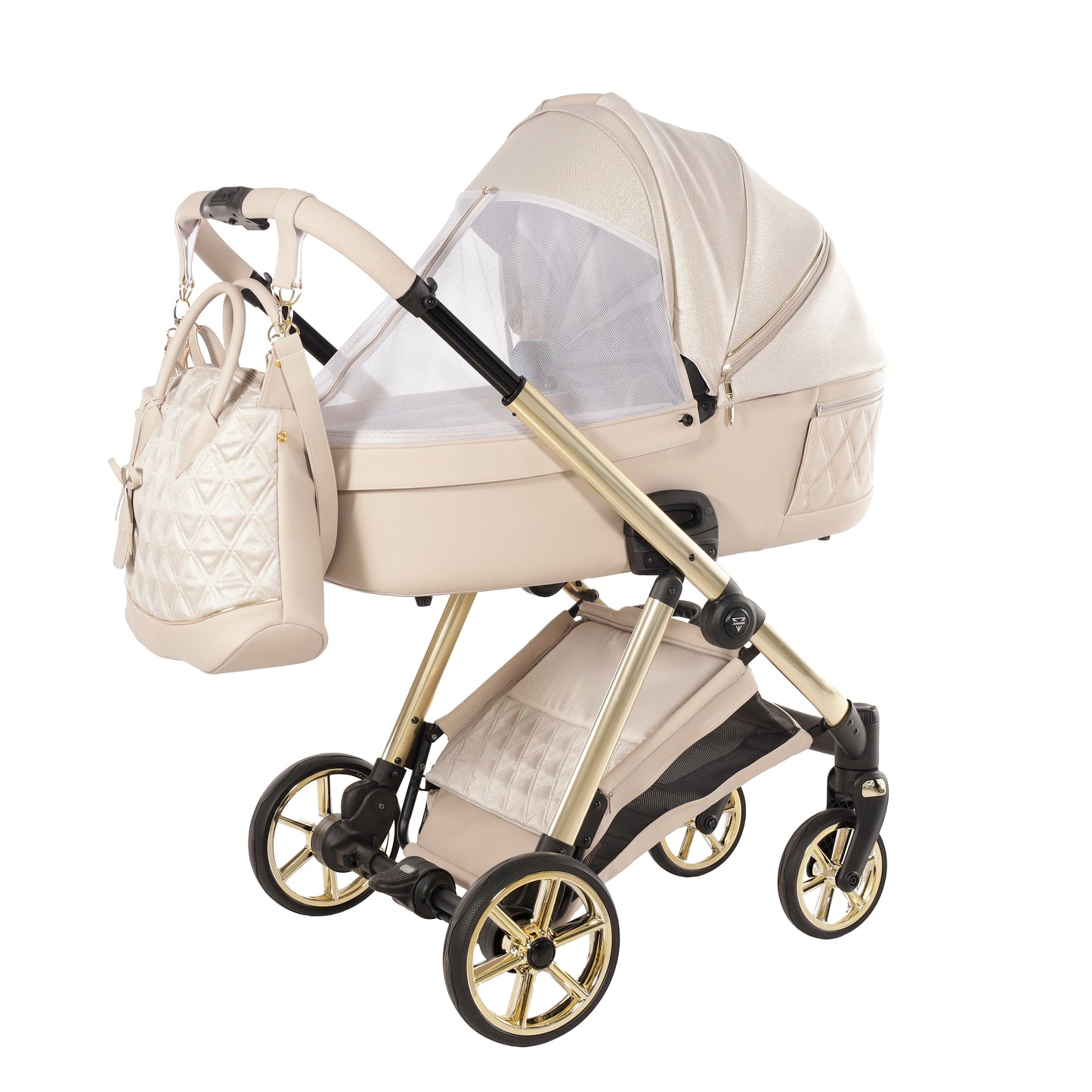 Junama Diamond Ellegante Lamé Kombi-Kinderwagen
- BEIGE / GOLD