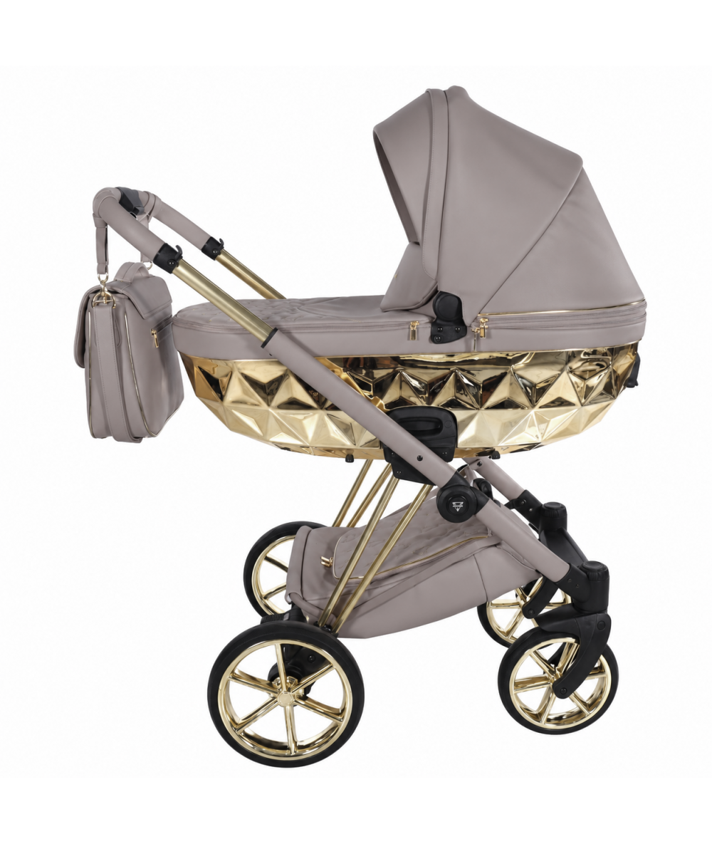 Junama Diamond CUBBY Kombi-Kinderwagen - Cappuccino Gold