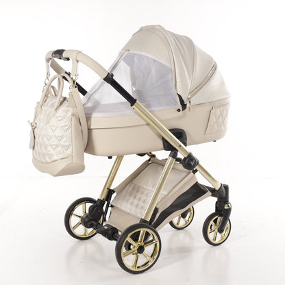 Junama Diamond Ellegante Lamé Kombi-Kinderwagen
- BEIGE / GOLD