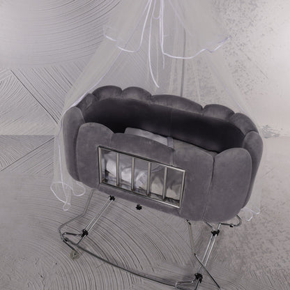 JUNAMA WIEGE TULIPAN - GRAU MIT GITTER