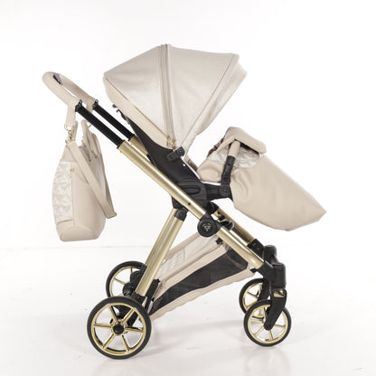 Junama Diamond Ellegante Lamé Kombi-Kinderwagen
- BEIGE / GOLD