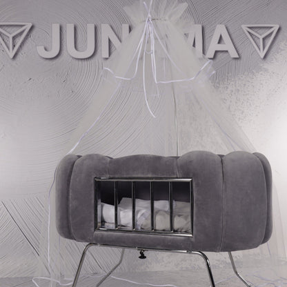 JUNAMA WIEGE TULIPAN - GRAU MIT GITTER