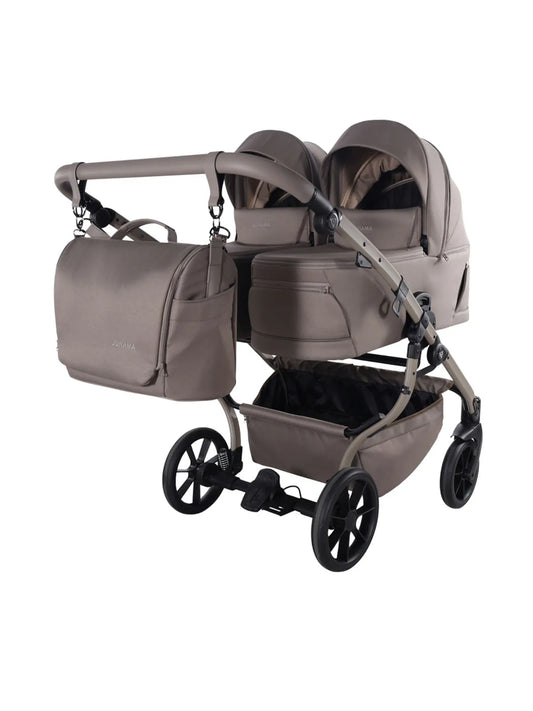 Zwillings-/Geschwisterwagen JUNAMA DUO V4 - Cappuccino