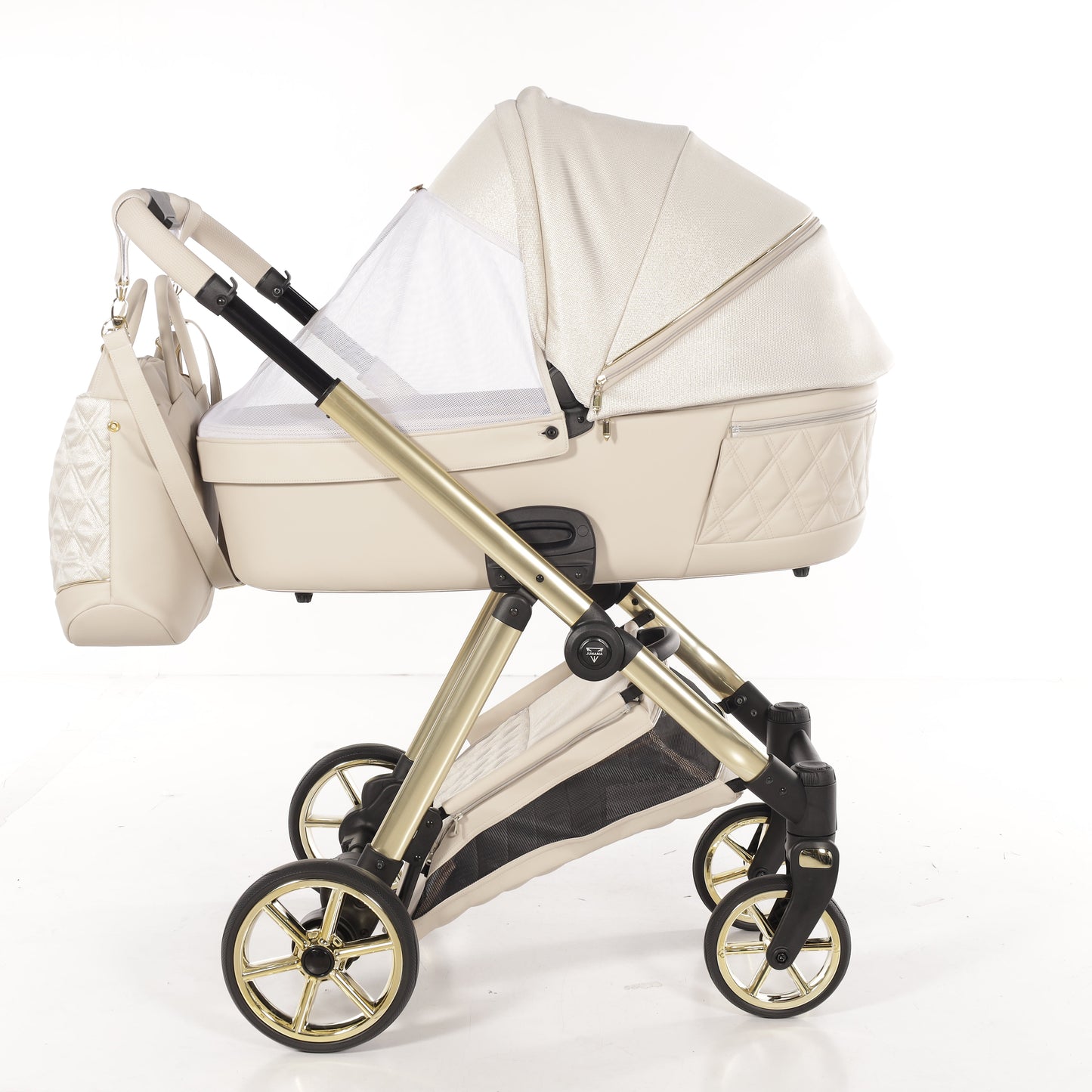 Junama Diamond Ellegante Lamé Kombi-Kinderwagen
- BEIGE / GOLD