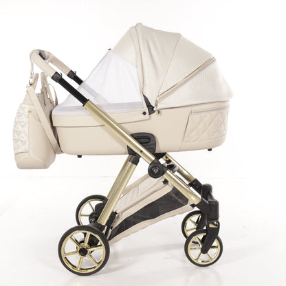 Junama Diamond Ellegante Lamé Kombi-Kinderwagen
- BEIGE / GOLD