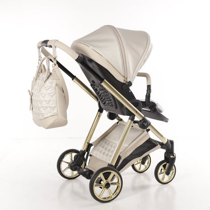 Junama Diamond Ellegante Lamé Kombi-Kinderwagen
- BEIGE / GOLD