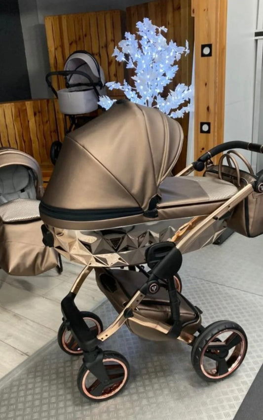 Junama Diamond Fluo-Rosé Line Kombi-Kinderwagen