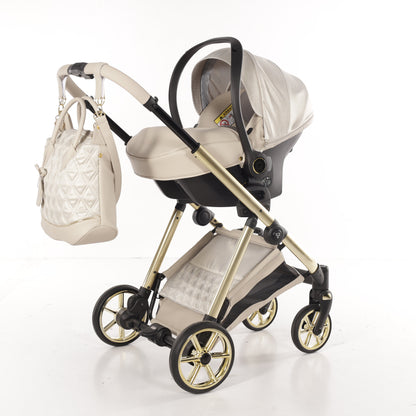 Junama Diamond Ellegante Lamé Kombi-Kinderwagen
- BEIGE / GOLD