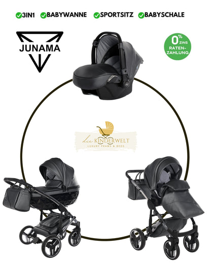 BUNDLE 5: Junama Diamond Fluo Line Kombi-Kinderwagen - - 05“ 3-in-1 SET