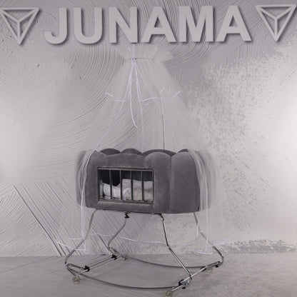 JUNAMA WIEGE TULIPAN - GRAU MIT GITTER