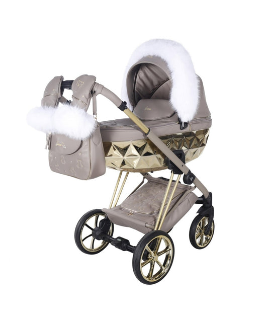 Junama Diamond CUBBY Kombi-Kinderwagen - Cappuccino Gold