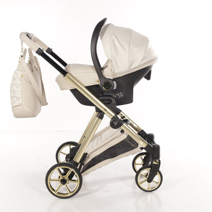 Junama Diamond Ellegante Lamé Kombi-Kinderwagen
- BEIGE / GOLD