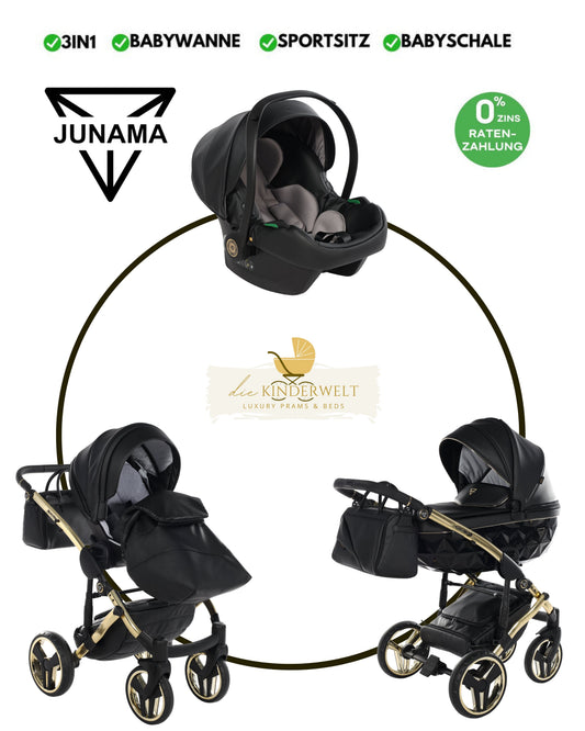 BUNDLE 4: Junama Diamond Fluo Line Kombi-Kinderwagen - - 04“ 3-in-1 SET