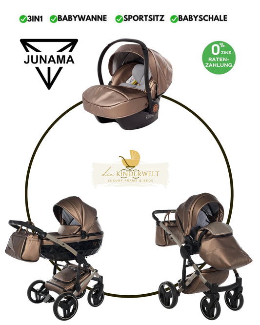 BUNDLE 3: Junama Diamond Fluo Line Kombi-Kinderwagen - - 03“ 3-in-1 SET