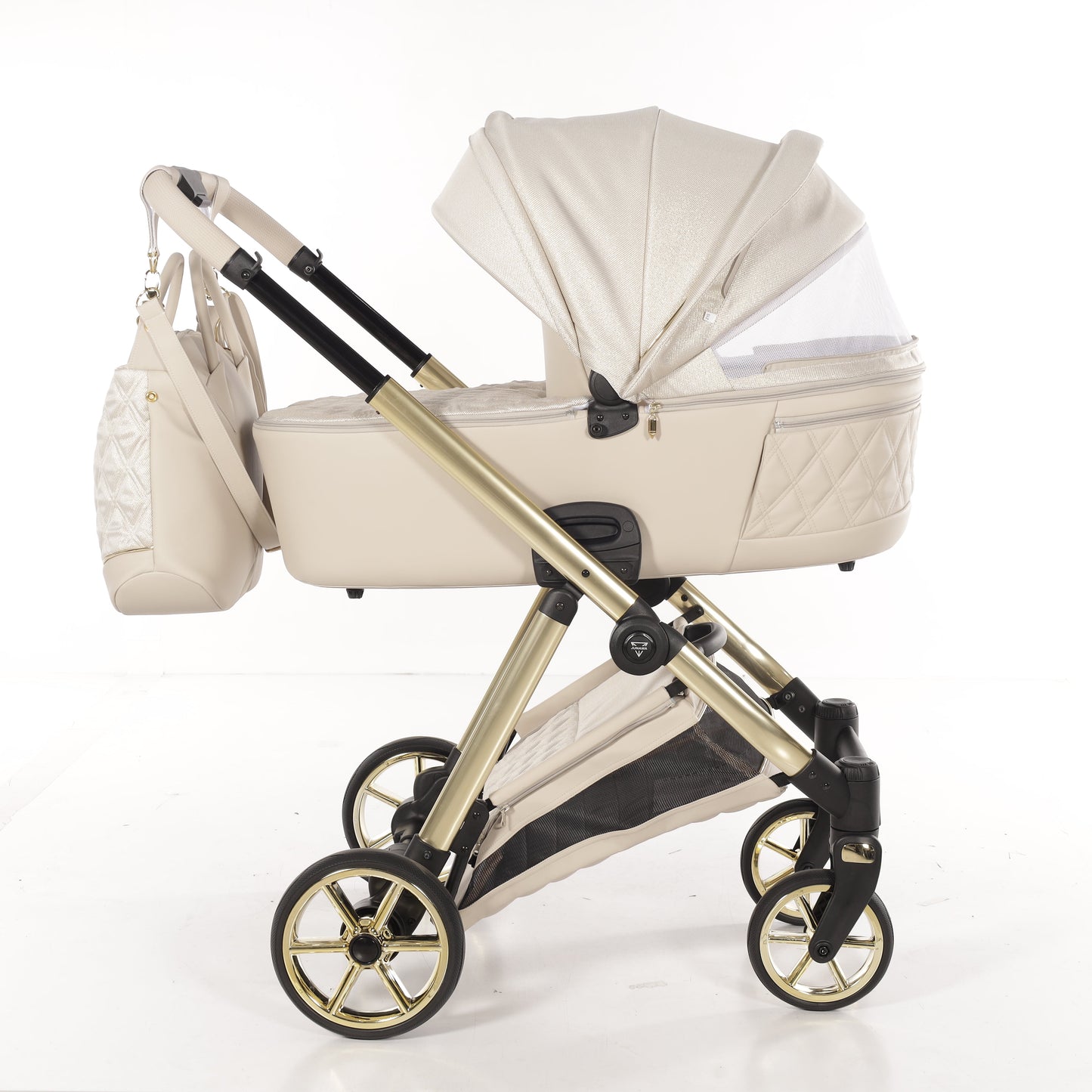 Junama Diamond Ellegante Lamé Kombi-Kinderwagen
- BEIGE / GOLD