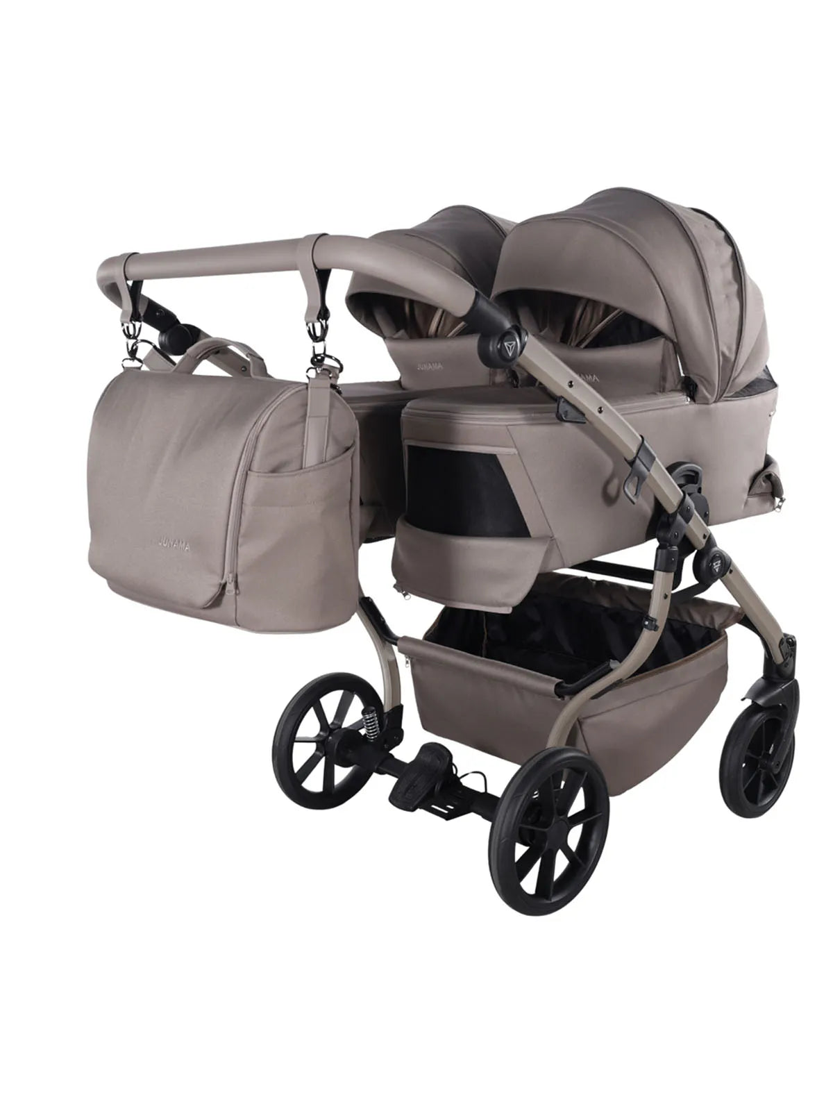 Zwillings-/Geschwisterwagen JUNAMA DUO V4 - Cappuccino
