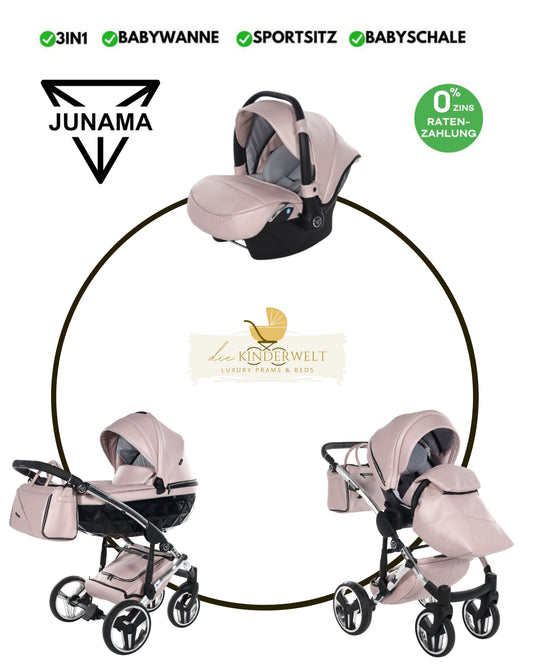 BUNDLE 6: Junama Diamond Fluo Line Kombi-Kinderwagen - - 06“ 3-in-1 SET