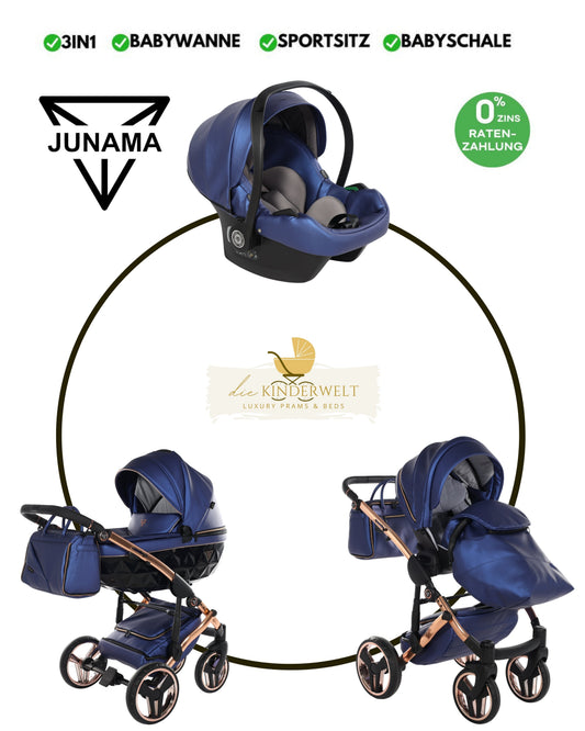 BUNDLE 1: Junama Diamond Fluo Line Kombi-Kinderwagen - - 01“ 3-in-1 SET